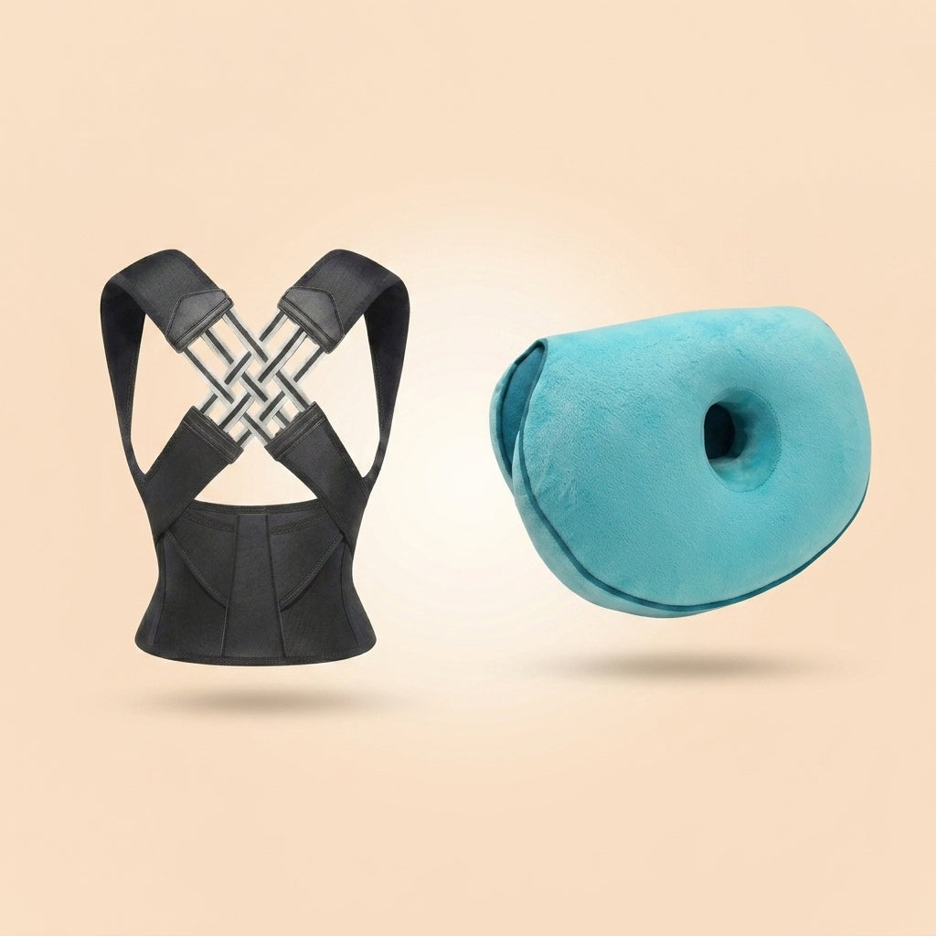 Duo Confort : ceinture Noir, coussin Bleu