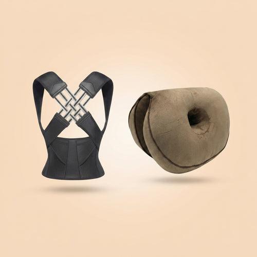 Duo Confort : ceinture Noir, coussin Marron