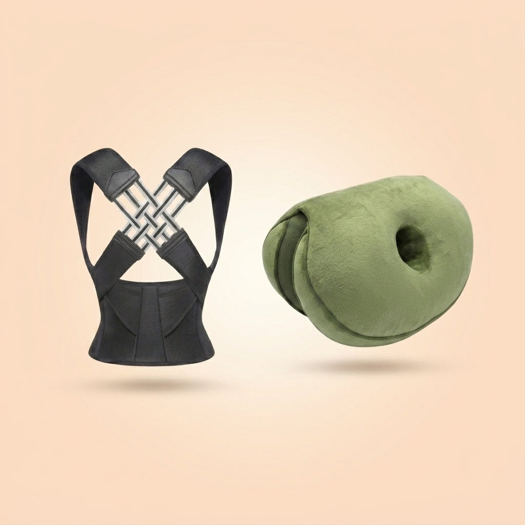 Duo Confort : ceinture Noir, coussin Vert