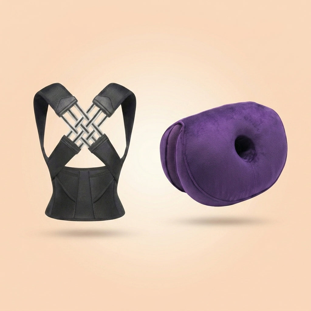 Duo Confort : ceinture Noir, coussin Violet