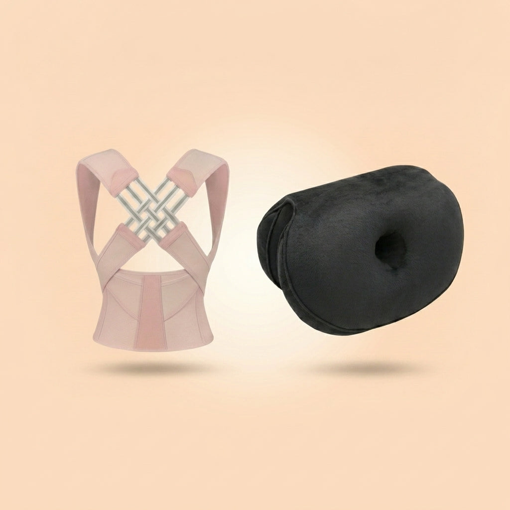 Duo Confort : ceinture Rose, coussin Noir