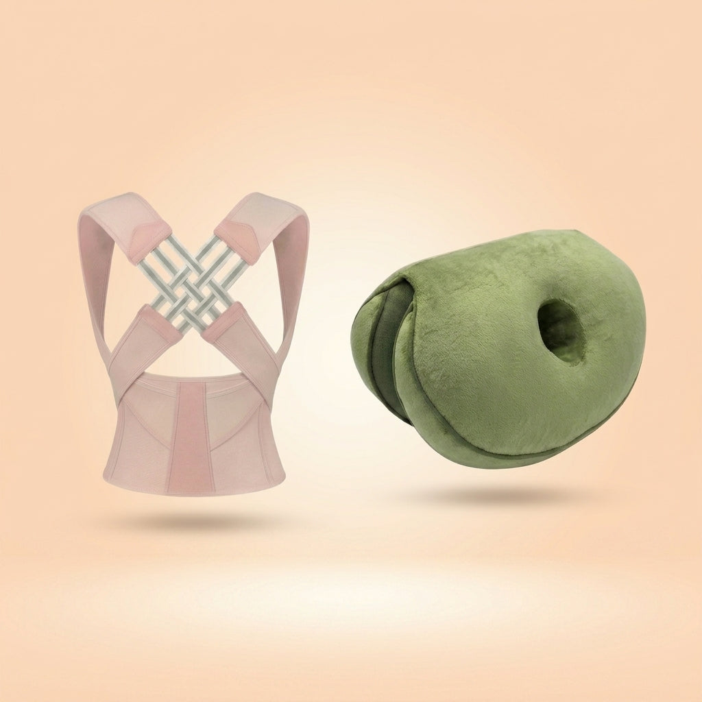 Duo Confort : ceinture Rose, coussin Vert