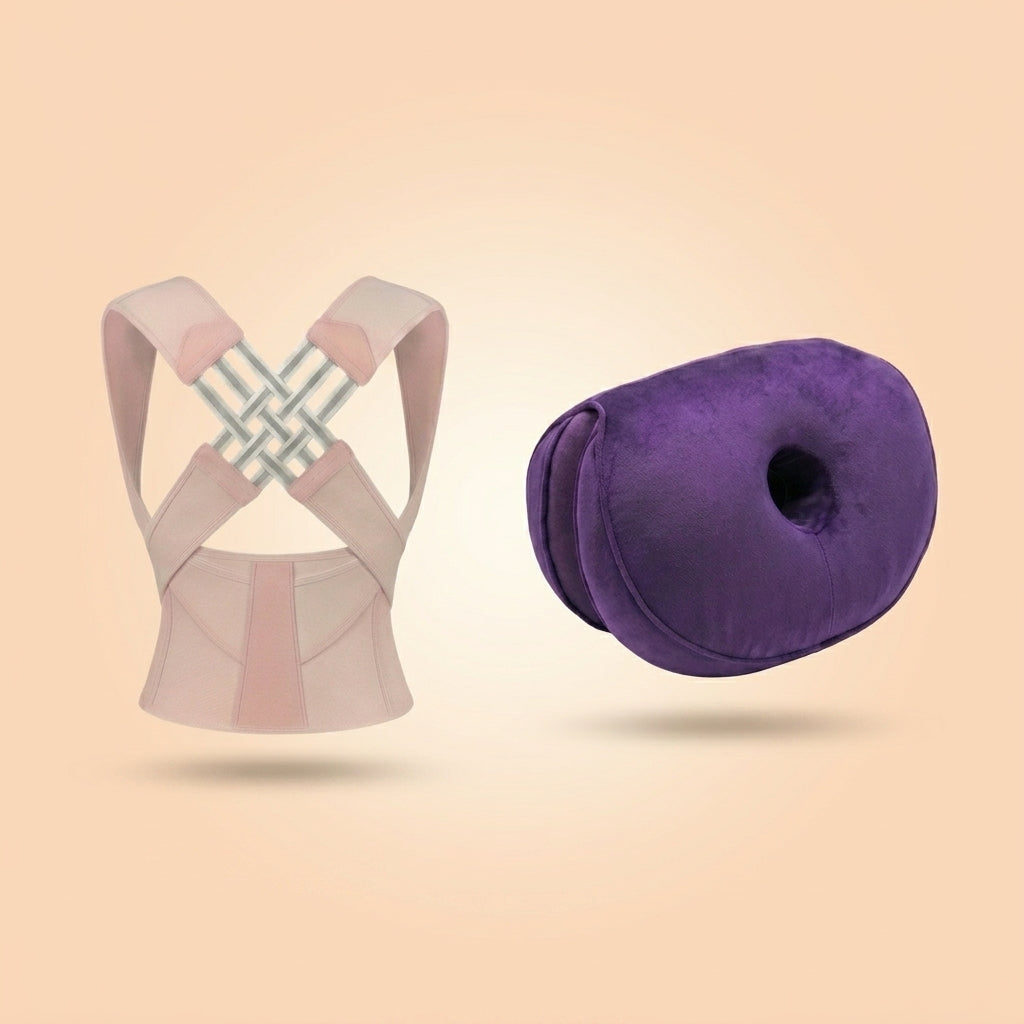 Duo Confort : ceinture Rose, coussin Violet